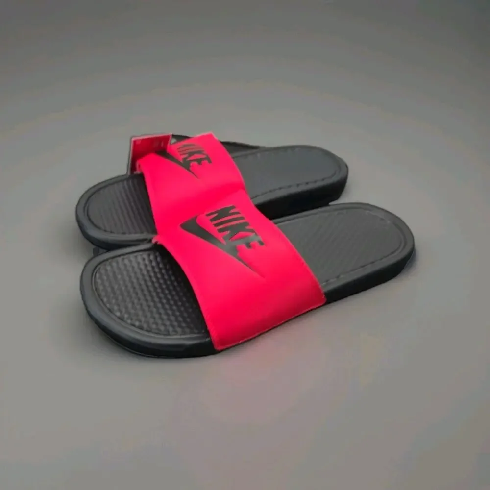 Nike Benassi JDI Just Do It Slides Sandals Slippers Red Black Size 12 343880-605